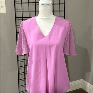 Elegant Pink V-Neck Women's Top
